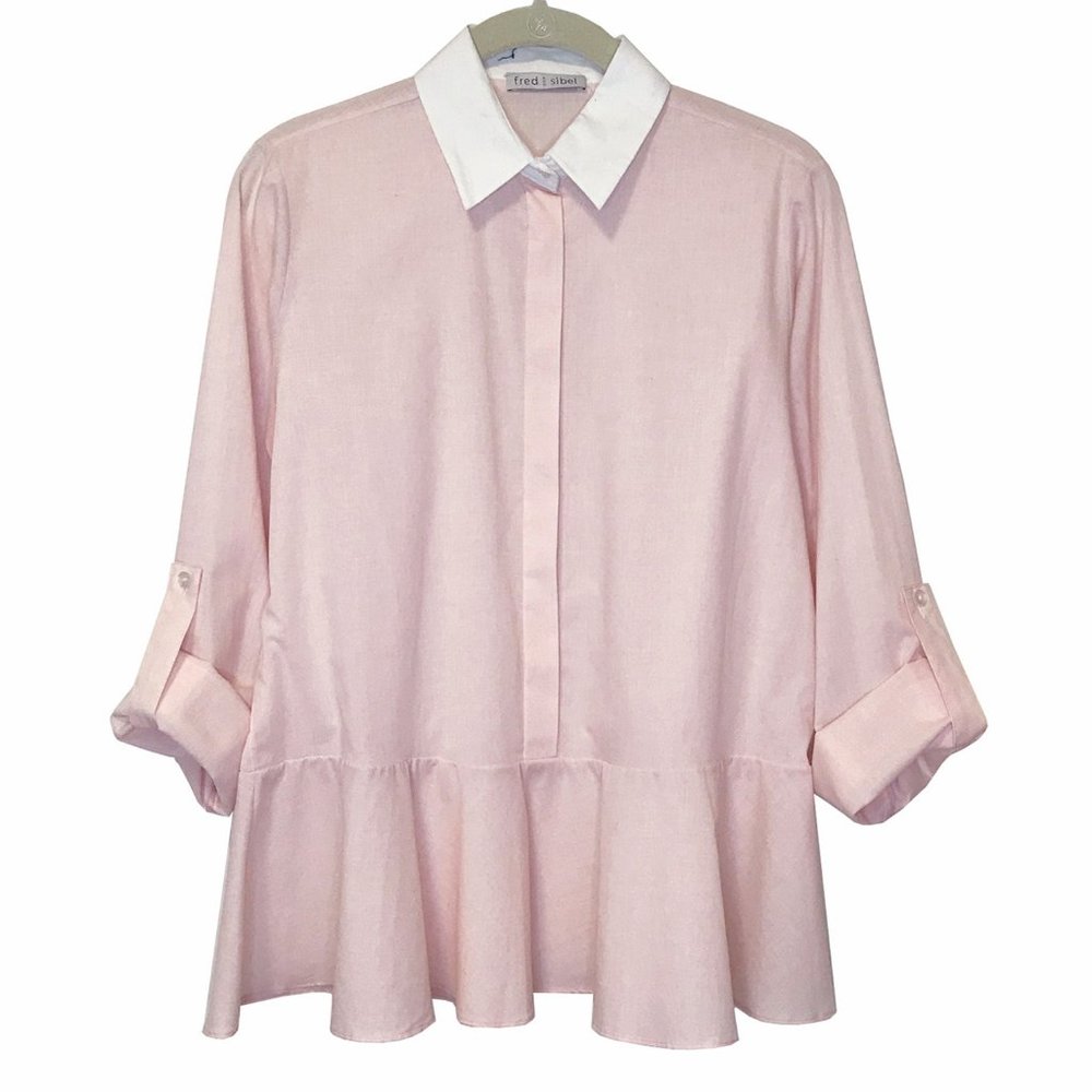 Pink Cotton Button-down Shirt - Size M